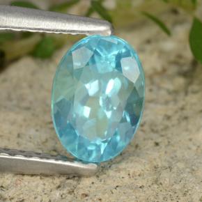 0.93캐럿 천연 아쿠아 블루 아파타이트, 타원형 컷, 6.9×5 mm, VS