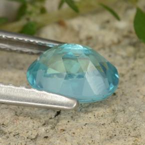 0.93캐럿 천연 아쿠아 블루 아파타이트, 타원형 컷, 6.9×5 mm, VS