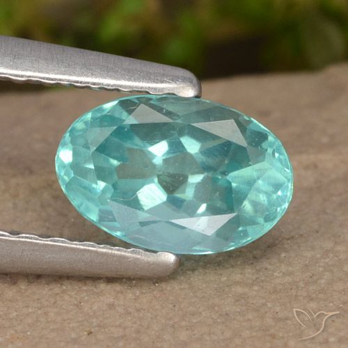 0.74ct 자연스러운 블루 그린 인회석, 타원형, VS