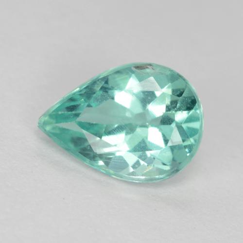 1.12캐럿 천연 강렬한 청록색 아파타이트, 배 모양, 7.8×5.7 mm, VS