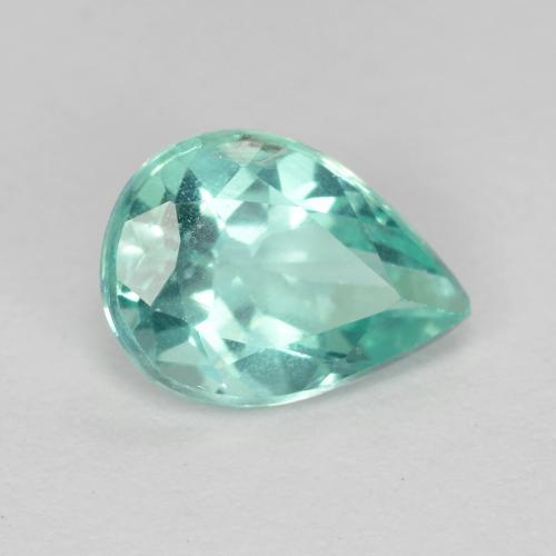 1.12캐럿 천연 강렬한 청록색 아파타이트, 배 모양, 7.8×5.7 mm, VS