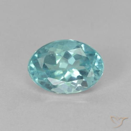 0.91ct 자연스러운 청록색 인회석, 타원형, VS
