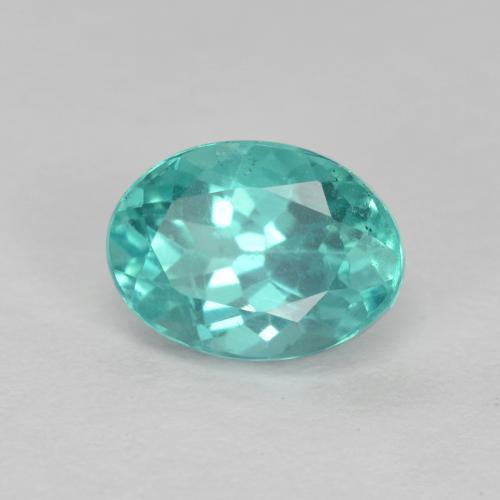 1.01캐럿 천연 라이트 블루 그린 아파타이트, 타원형 컷, 6.8×5 mm, VS