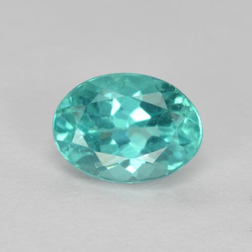 1.01캐럿 천연 라이트 블루 그린 아파타이트, 타원형 컷, 6.8×5 mm, VS