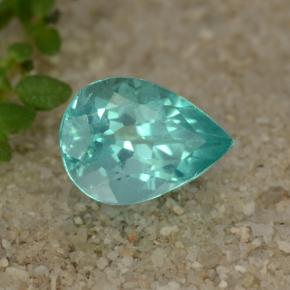 1.16캐럿 천연 푸르스름한 그린 아파타이트, 배 모양, 7.8×5.6 mm, VS