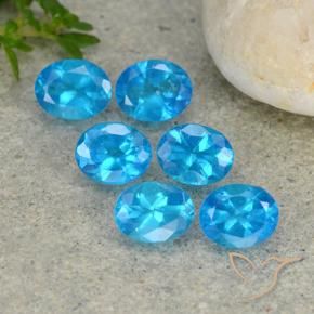 2.24캐럿 천연 블루 아파타이트 보석, 타원형 컷, 4.9×4.1 mm, VS
