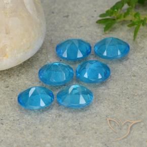 2.24캐럿 천연 블루 아파타이트 보석, 타원형 컷, 4.9×4.1 mm, VS