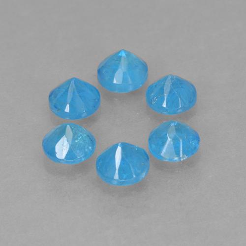 1.21캐럿 천연 미디엄 블루 아파타이트 보석, 라운드 컷, 3.52 mm, VS