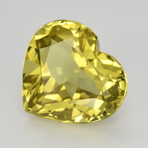 6.12캐럿 천연 미디엄 라이트 옐로우 아파타이트, 하트 모양, 12.3×11.2 mm, VVS-VS