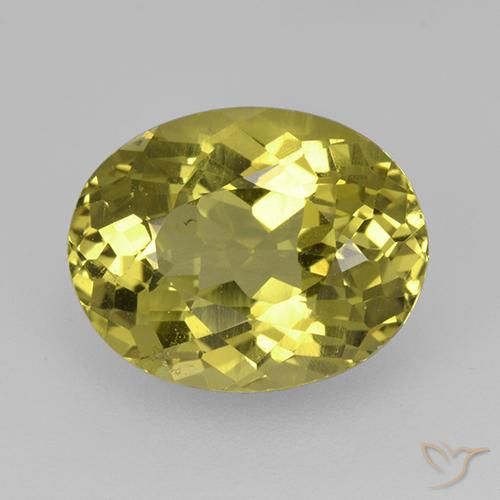 3.98ct 자연스러운 미디엄 옐로우 인회석, 타원형, VS