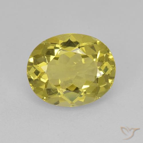 2.37ct 자연스러운 옅은 노랑 인회석, 타원형, VS