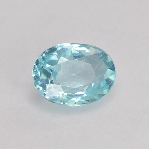 0.53캐럿 천연 일렉트릭 블루 아파타이트, 타원형 컷, 5.9×4.4 mm, VS
