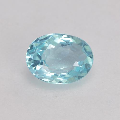 0.53캐럿 천연 일렉트릭 블루 아파타이트, 타원형 컷, 5.9×4.4 mm, VS