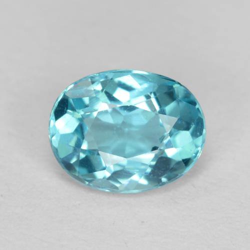 0.48캐럿 천연 그린 블루 아파타이트, 타원형 컷, 5.7×4.5 mm, VS-SI