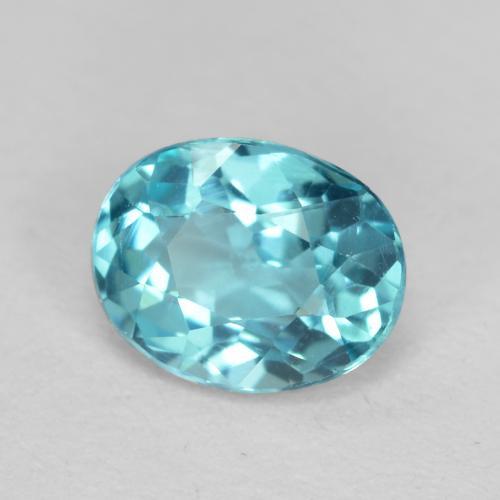 0.48캐럿 천연 그린 블루 아파타이트, 타원형 컷, 5.7×4.5 mm, VS-SI