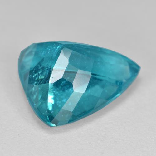 4.81캐럿 천연 비비드 블루 그린 아파타이트, 트릴리언, 11.9×10.6 mm, SI