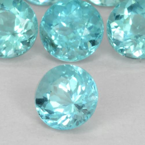 0.67캐럿 천연 일렉트릭 블루 아파타이트 보석, 라운드 컷, 4.21 mm, VS-SI