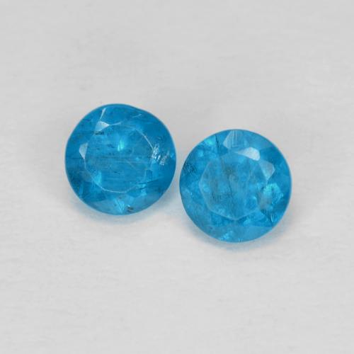 0.40캐럿 천연 딥 아쿠아 아파타이트 보석, 라운드 컷, 3.49 mm, VS-SI