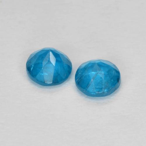 0.40캐럿 천연 딥 아쿠아 아파타이트 보석, 라운드 컷, 3.49 mm, VS-SI