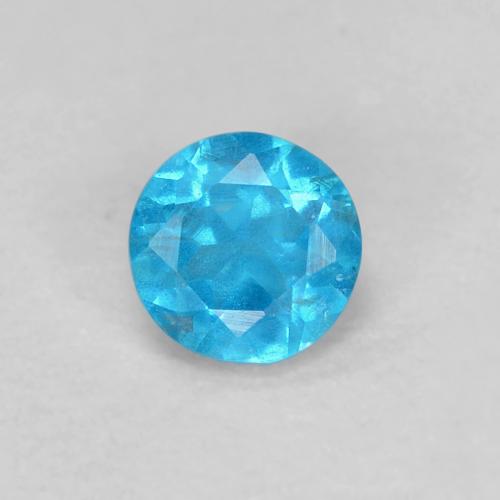 0.22캐럿 천연 인텐스 블루 아파타이트, 라운드 컷, 3.62 mm, VS