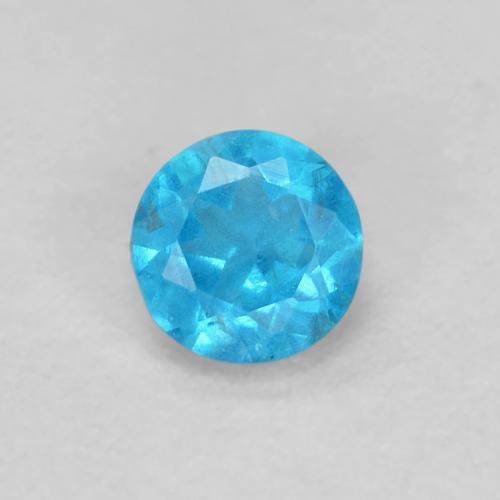 0.22캐럿 천연 인텐스 블루 아파타이트, 라운드 컷, 3.62 mm, VS