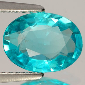 1.45캐럿 천연 라이트 블루 아파타이트, 타원형 컷, 8.9×6.6 mm, VS
