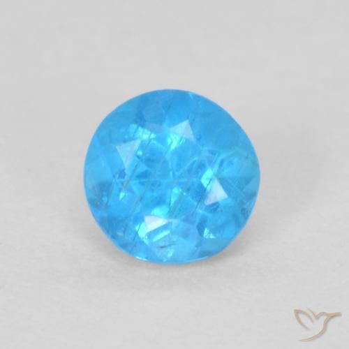 0.21ct 자연스러운 딥 베이비 블루 인회석, 둥근, VS