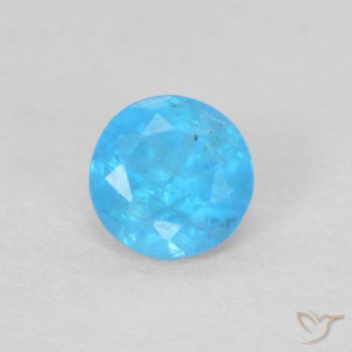 0.19ct 자연스러운 딥 애저 블루 인회석, 둥근, VS