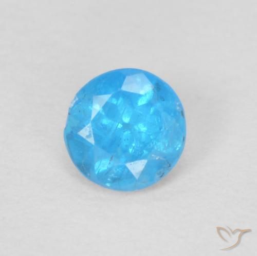 0.16ct 자연스러운 인텐스 애저 블루 인회석, 둥근, VS