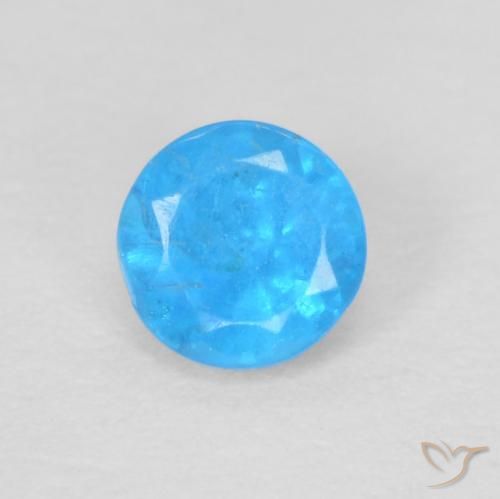 0.22ct 자연스러운 인텐스 애저 블루 인회석, 둥근, VS