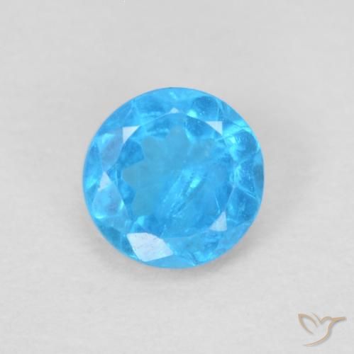 0.20ct 자연스러운 딥 베이비 블루 인회석, 둥근, VS