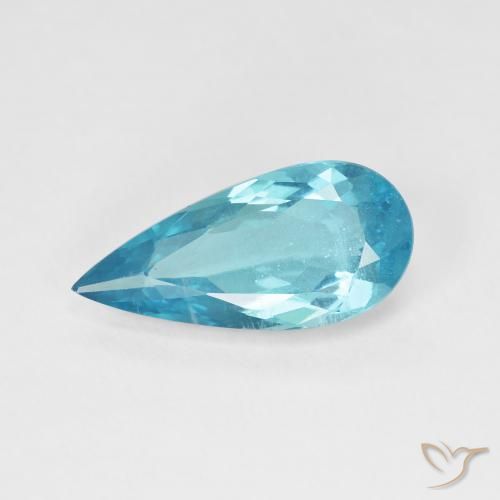 4.81ct 자연스러운 블루 그린 인회석, 배 모양, VVS-VS
