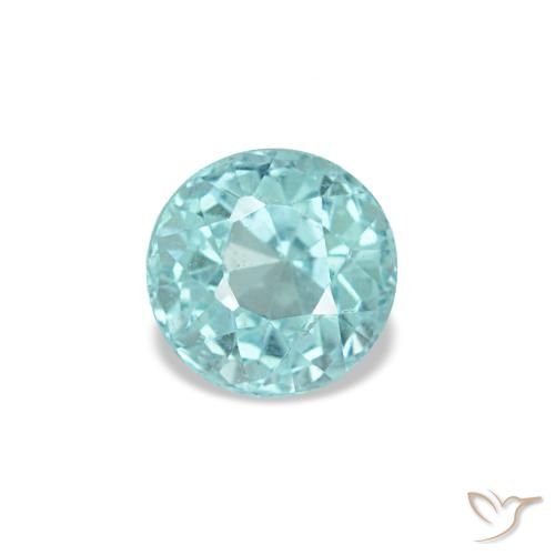 0.33캐럿 천연 블루 그린 아파타이트, 라운드 컷, 3.90 mm, VS-SI