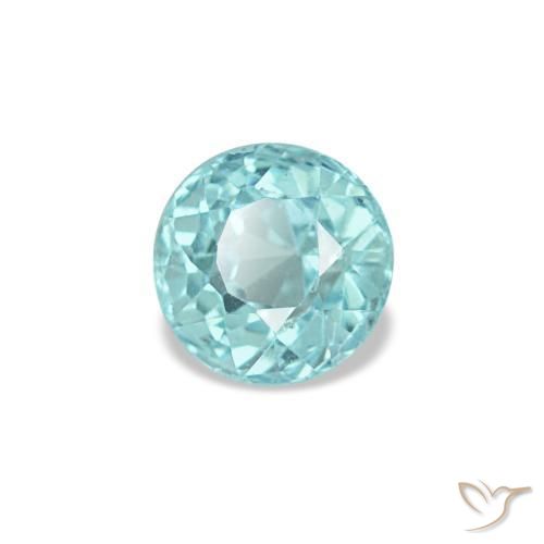 0.33캐럿 천연 블루 그린 아파타이트, 라운드 컷, 3.90 mm, VS-SI