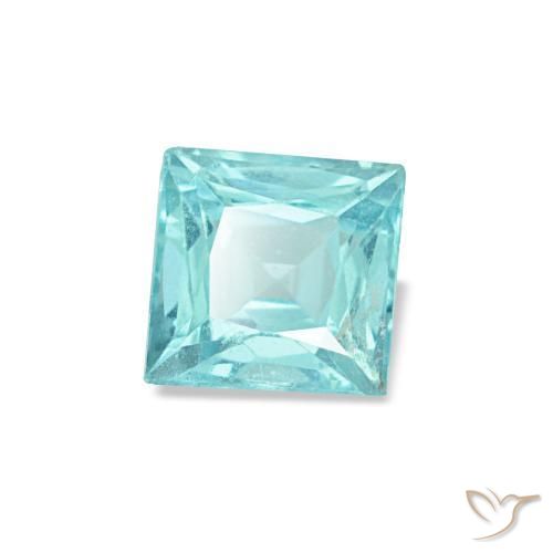 0.59캐럿 천연 미디엄 블루 그린 아파타이트, 스퀘어, 4.7×4.6 mm, VS-SI