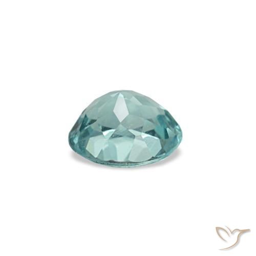 0.23캐럿 천연 강렬한 청록색 아파타이트, 타원형 컷, 4.1×3.5 mm, VVS
