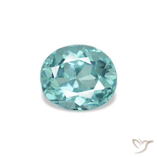 0.33캐럿 천연 강렬한 청록색 아파타이트, 타원형 컷, 4.4×3.8 mm, VVS