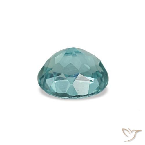 0.33캐럿 천연 강렬한 청록색 아파타이트, 타원형 컷, 4.4×3.8 mm, VVS