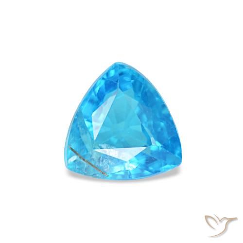 0.34캐럿 천연 깊은 하늘빛 아파타이트, 트릴리언, 4.5×4.4 mm, SI