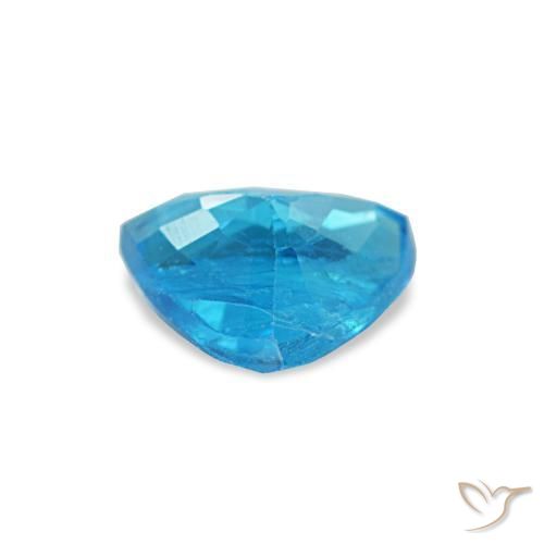 0.49캐럿 천연 딥 애저 블루 아파타이트, 트릴리언, 5.4×5.2 mm, SI