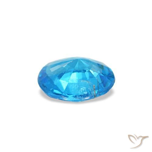 0.37캐럿 천연 딥 베이비 블루 아파타이트, 라운드 컷, 5.01 mm, SI