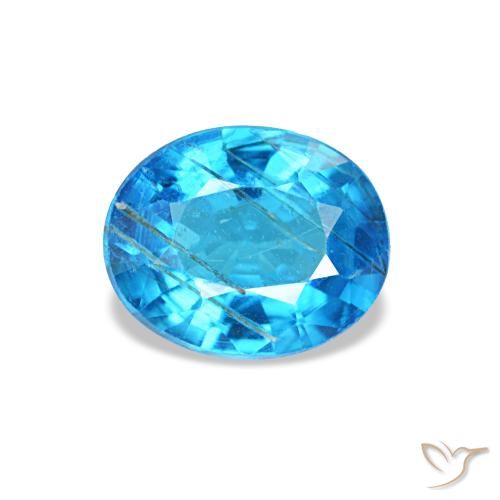 0.44캐럿 천연 하늘색 파랑 아파타이트, 타원형 컷, 5.6×4.6 mm, SI