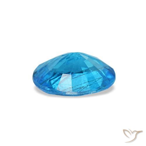 0.44캐럿 천연 하늘색 파랑 아파타이트, 타원형 컷, 5.6×4.6 mm, SI