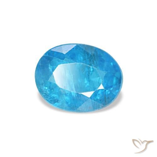 0.51캐럿 천연 딥 베이비 블루 아파타이트, 타원형 컷, 5.9×4.6 mm, SI
