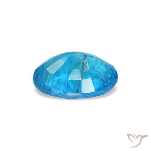 0.51캐럿 천연 딥 베이비 블루 아파타이트, 타원형 컷, 5.9×4.6 mm, SI