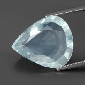 6.72캐럿 천연 라이트 그린 블루 아쿠아마린, 배 모양, 15.7×13.2 mm, VS-SI