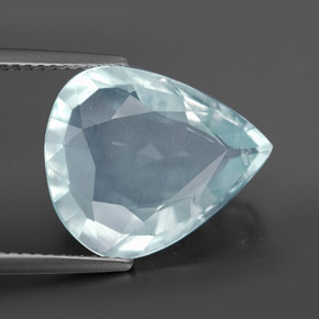 6.72캐럿 천연 라이트 그린 블루 아쿠아마린, 배 모양, 15.7×13.2 mm, VS-SI