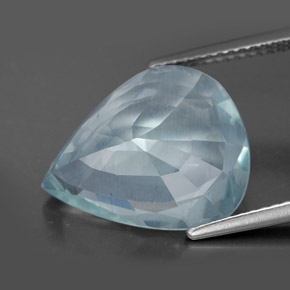 6.72캐럿 천연 라이트 그린 블루 아쿠아마린, 배 모양, 15.7×13.2 mm, VS-SI