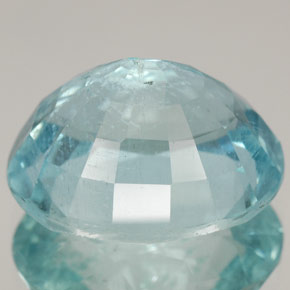 12.27캐럿 천연 라이트 블루 아쿠아마린, 타원형 컷, 16.4×13.4 mm, SI