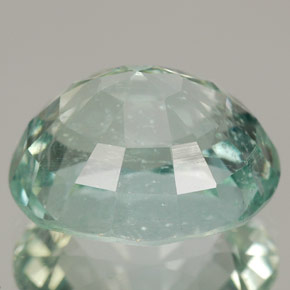 7.26캐럿 천연 라이트 그린 블루 아쿠아마린, 타원형 컷, 13.5×10.9 mm, SI